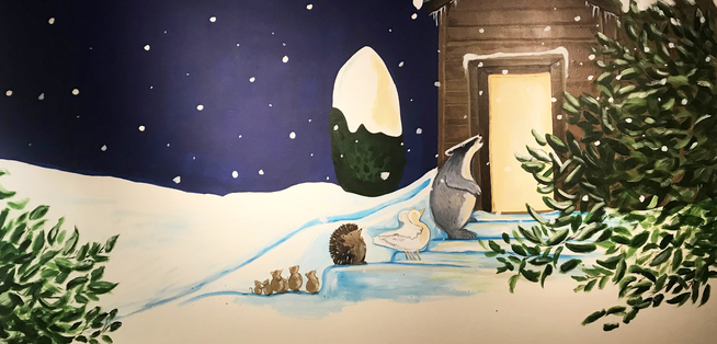 One Snowy Night Mural Finished